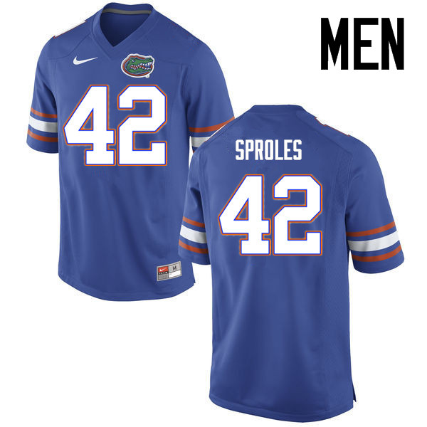 Men Florida Gators #42 Nick Sproles College Football Jerseys Sale-Blue - Click Image to Close